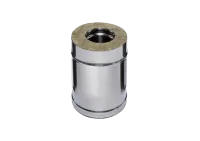 дымоход феррум утепленный нержавеющий (430/0,5мм)/зеркальный нержавеющий ф80/160 l=0,25м по воде