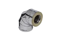 колено феррум утепленное угол 90° нержавеющее (430/0,5мм)/зеркальное ф220/300 по воде