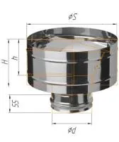 зонт craft нержавеющий (316/0,5 мм), ф115, с ветрозащитой, по воде